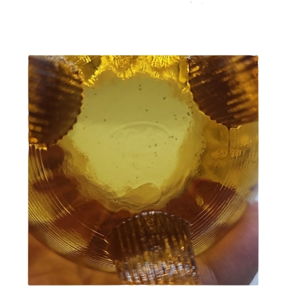 🏺FENTON vintage amber diamond optic threaded footed glass vase - Picture 6 of 10